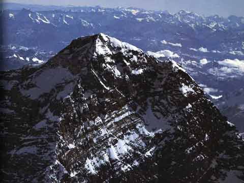 
Everest Summit section with Northeast and Southwest Ridges - Over the Himalaya book
